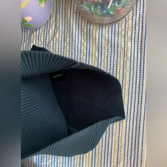 Reiss lara knit dress In Dark Green Size Small Long Sleeve Off Shoulder - Picture 9 of 13